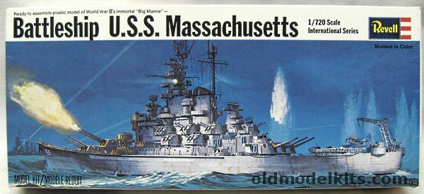 Revell 1/720 BB-59 USS Massachusetts Battleship, H485 plastic model kit